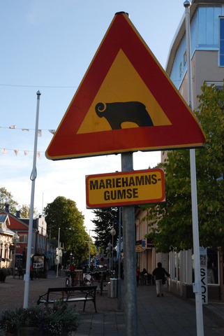 Road sign in Mariehamn