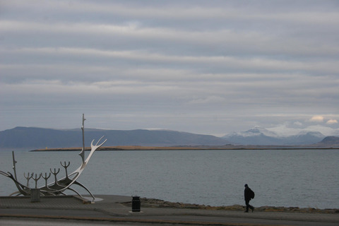 Sea and mountainsides near Reykjavik, Iceland