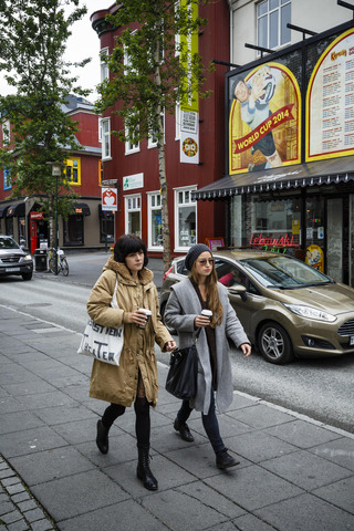 Women in a street in Reykjavik