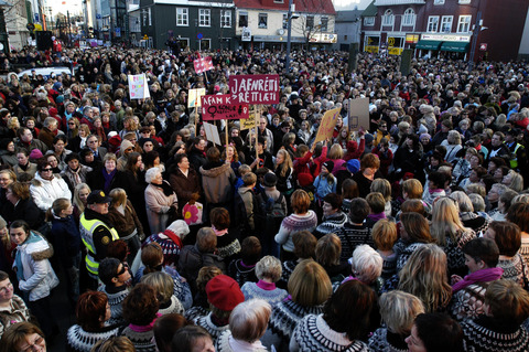 Women strike in Reykjavik