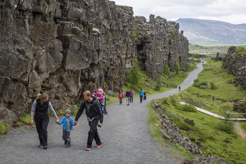 Family at Pingvellir, Iceland