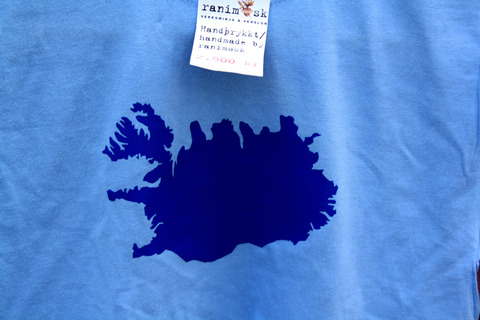 Iceland print on a t-shrit