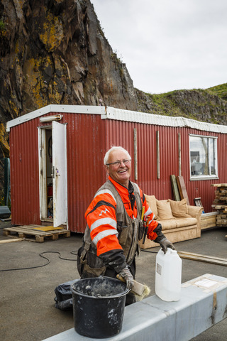 Construction worker in Iceland