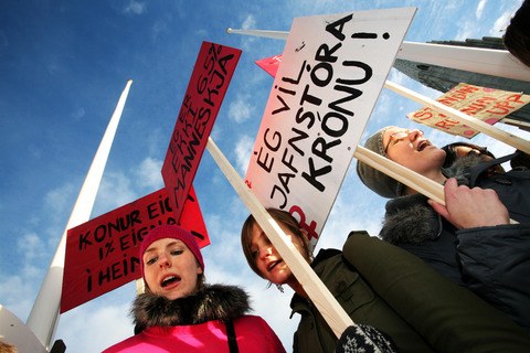 Women strike in Reykjavik
