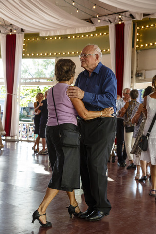 Elderly people dancing