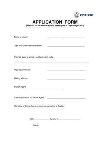 Request to land passengers Form