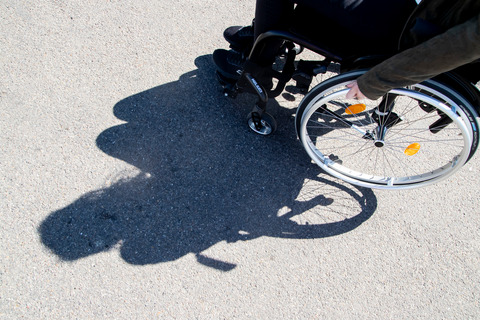 Shadow of a wheelchair