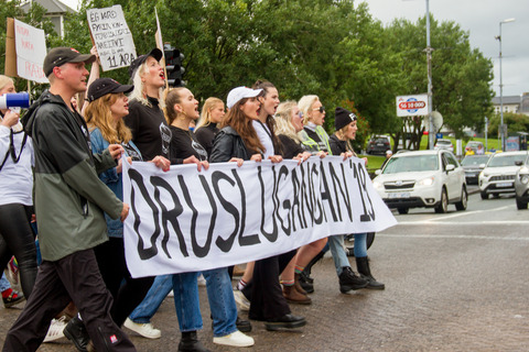 Druslugangan demonstration in Reykjavik