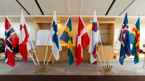 Nordic flags in Riksdagen