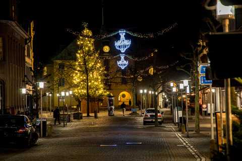 Julepynt på gågaden i Sønderborg 2019 0121