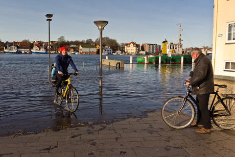 Oversvømmelse ved havnen i Sønderborg 2012