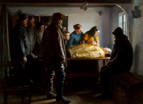 Michael Ancher: ”Den druknede”. (1896). Skagens Kunstmuseer