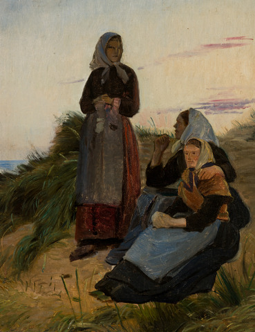 Michael Ancher: ” Fiskerpiger på Sladrebakken”. (1878). Skagens Kunstmuseer