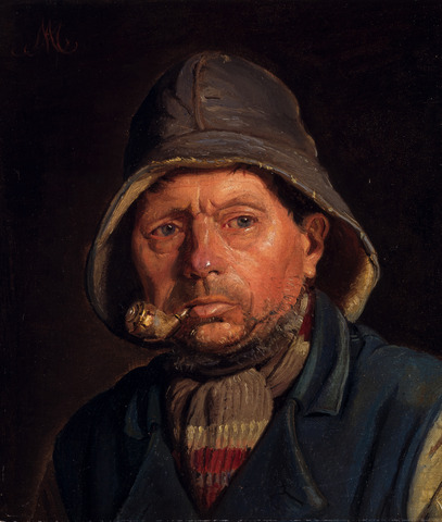 Michael Ancher: ” Piberygende fisker”. (1870’erne)
