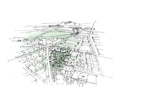 The German Ministry for the Environment Aerial sketch BMUSKI10 C.F. Møller Architects