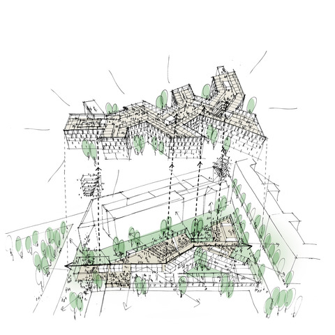 The German Ministry for the Environment Axonometric sketch BMUSKI11 C.F. Møller Architects