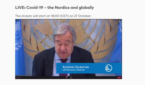 Antonio Guterres at the Nordic Counsil session 2020