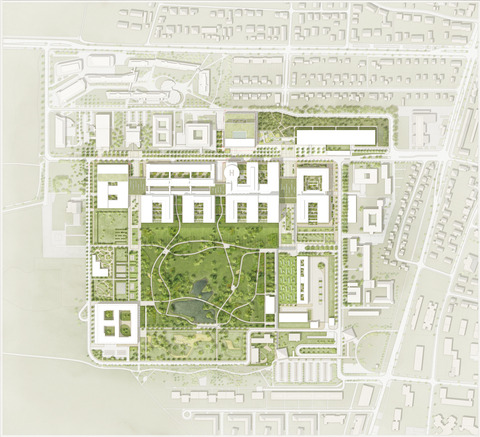 Sitplan 1 1000 Campus Grooshadern C.F.Møller Architects & HENN