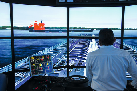 Simulering - i en skibssimulator kan du fx træne indsejling i havne