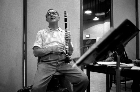 Benny Goodman. Recording in Columbia 30th Street Studio, New York, 1960