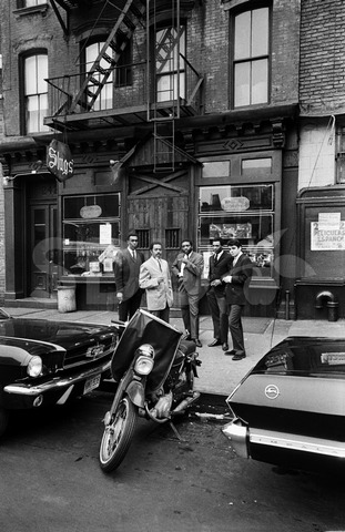 Albert Ayler. With his quintet outside Slugs, New York, 1966