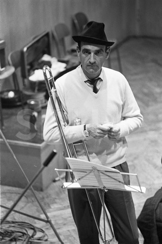 John Darville. Member of Arnvid Meyer´s Orchestra, recording at Metronome Studio, Copenhagen, 1966