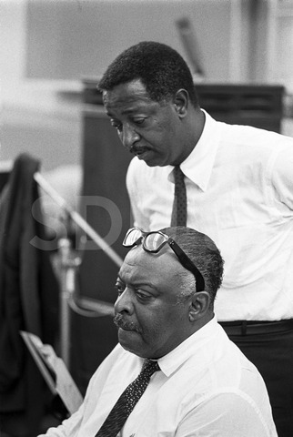 Count Basie. And Freddie Green. In A recording studio, New York, 1966