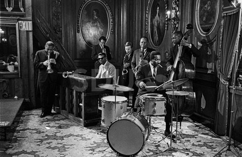Earl Hines Band. Practice before they go on a State Department tour, of Russia, 1966