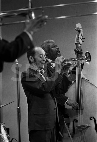 Bobby Hackett and Arvell Shaw. In "Concert for SATCHMO (Louis Armstrong), New York, 1976
