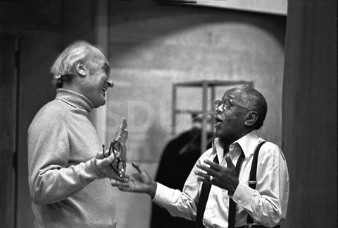 Norman Granz and Roy Eldridge. In the recording studio, New York, 1976