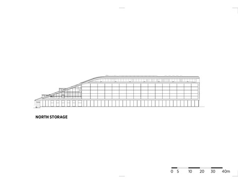 Facade North Storage Mascot International C.F. Møller Architects