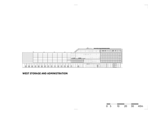 Facade West Storage and Administration Mascot International C.F. Møller Architects