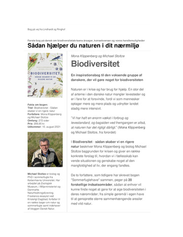 Biodiversitet pressemeddelelse