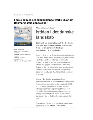 Istiden i det danske landskab pressemeddelelse
