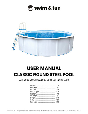 Classic White and Anthracite Round Steel Pool
