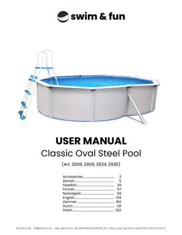Classic  White and Anthracite Oval Steel Pool