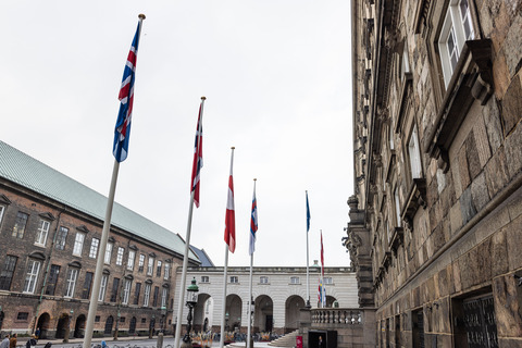 Nordic flags in front of Christiansborg, Copenhagen