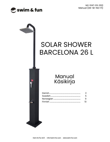 Solar Shower Barcelona 26L - 1047