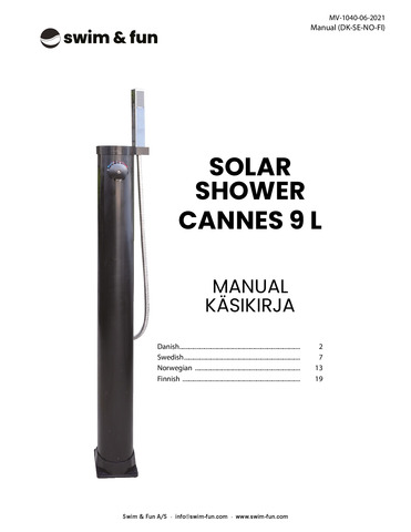 Solar Shower Cannes 9L