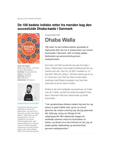 Dhaba Walla pressemeddelelse FINAL