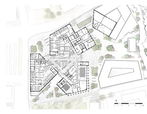 Plan_Ground Floor_Color_VIA University College Campus Horsens_C.F. Møller Architects