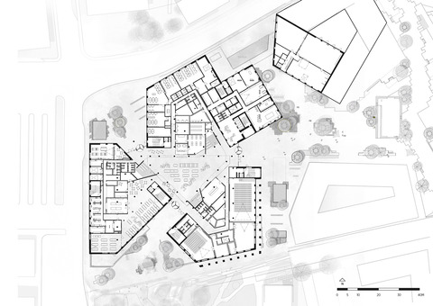 Plan Ground Floor BW VIA University College Campus Horsens C.F. Møller Architects