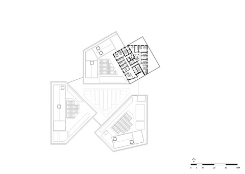 Plan Sixth Floor VIA University College Campus Horsens C.F. Møller Architects