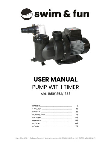 Pump with timer 1851/1852/1853
