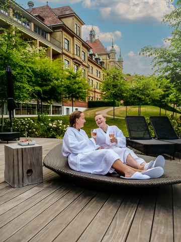 Spa thalasso terrasse bladstol veninder hygge Hotel Vejlefjord