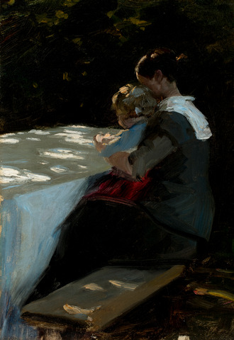 P.S. Krøyer: "Anna Ancher med Helga på skødet. Figurstudie". U.å. Skagens Kunstmuseer