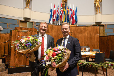 President of Nordic Council  Jorodd Asphjell and Vice President Helge Orten