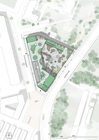 The School on Islands Brygge site plan clouds