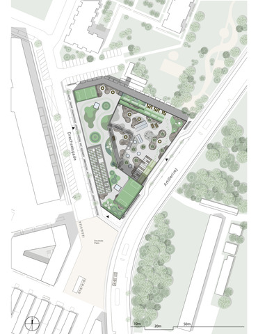 The School on Islands Brygge_site_plan_clouds