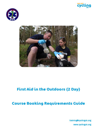 First Aid in the Outdoors (2 Day)   Course Booking Guide